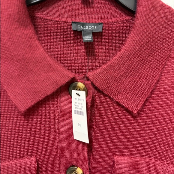 Talbots Red Utility Sweater Jacket - Picture 2 of 5